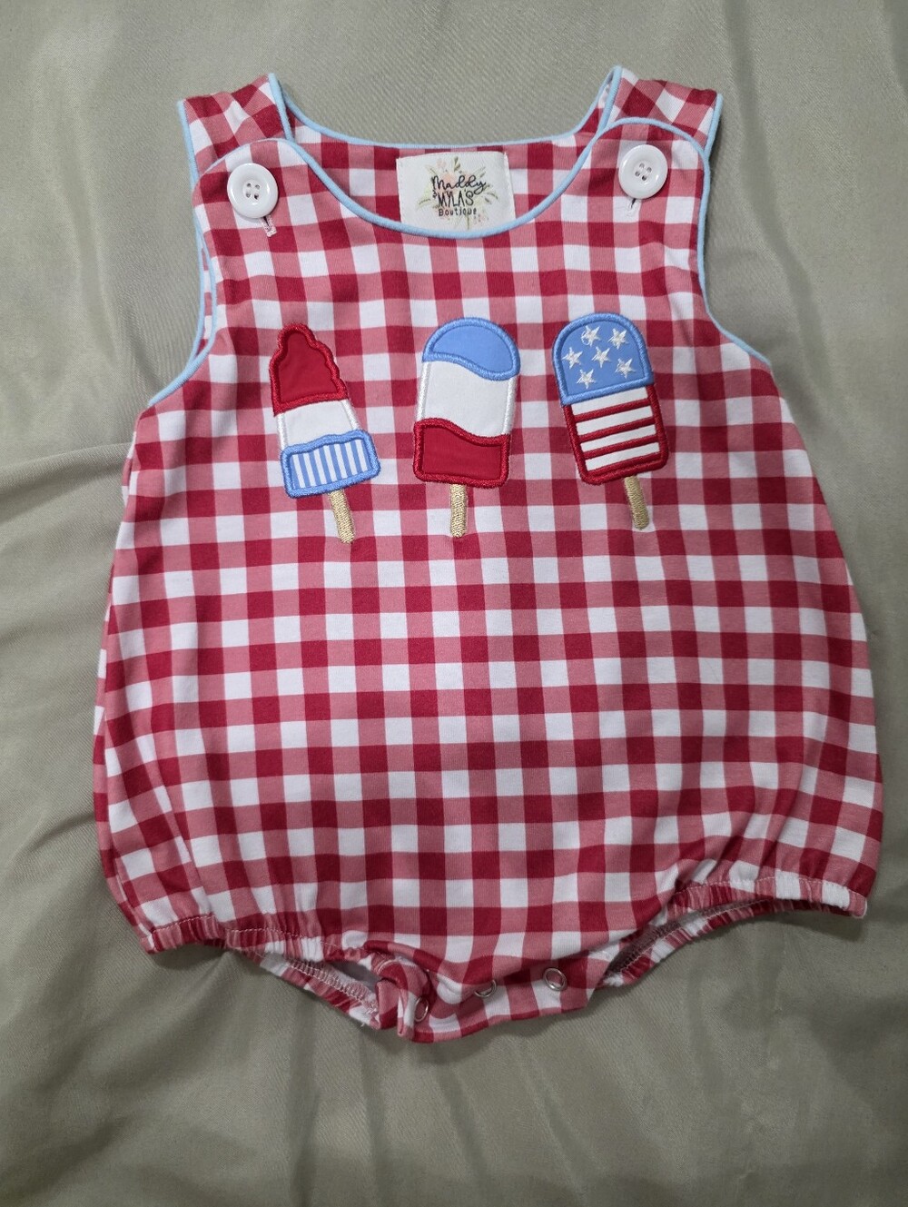 Maddy and Myla's Boutique Popsicle Red Plaid Bubble